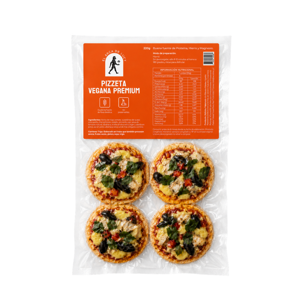 Pizzetas Vegetales Artesanales 370g – Pack 4 unidades