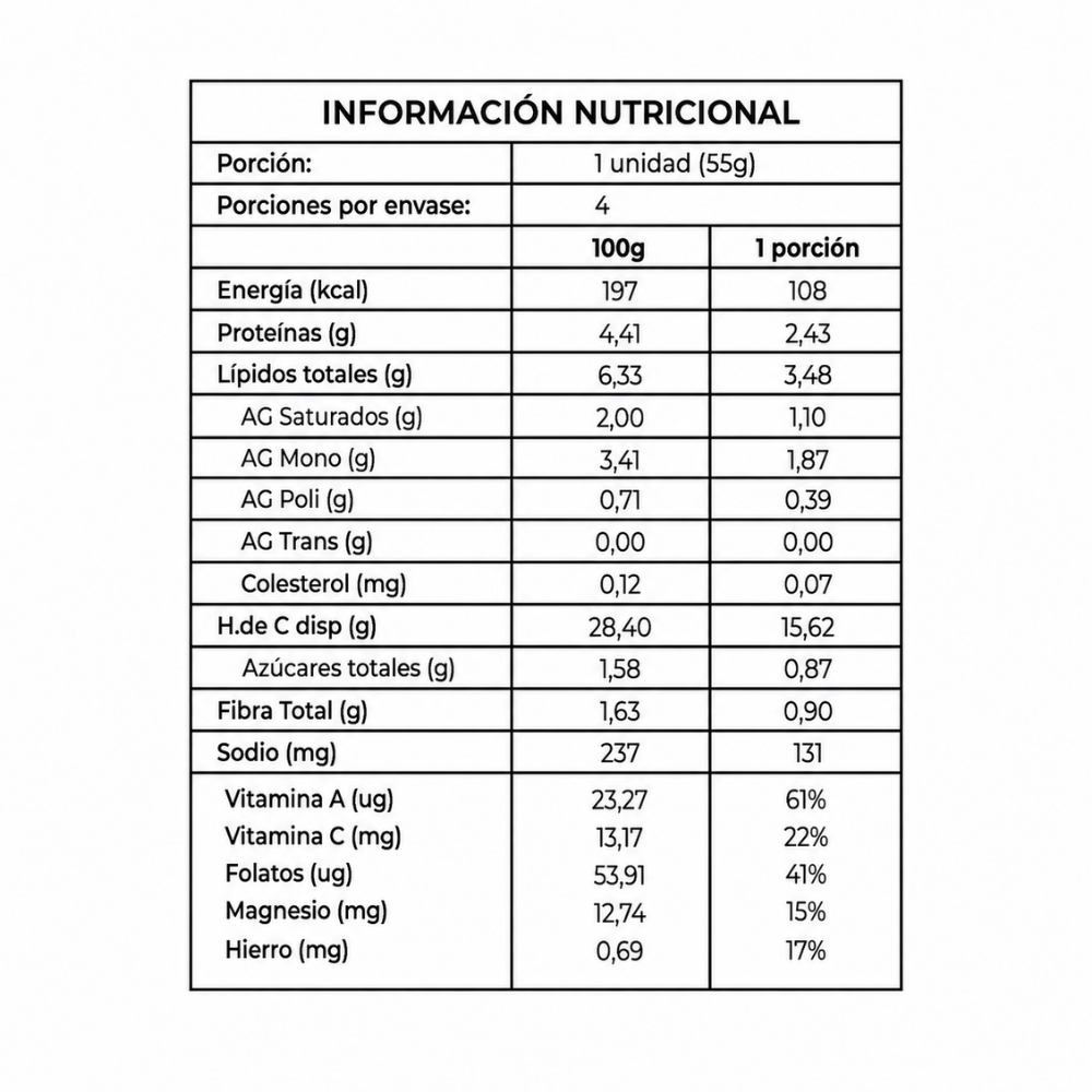 Pizzetas Vegetales Artesanales 370g – Pack 4 unidades